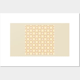 Soft geometric tiles yellow geige Posters and Art